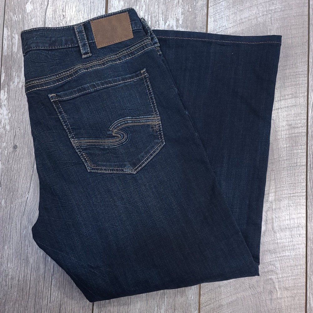 Silver Jeans Grayson Mens Size 38x30 Dark Wash Easy Fit Straight Leg Denim